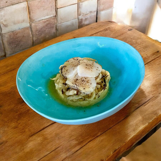 JAKOBSMUSCHELN MIT KARTOFFELSTAMPF UND WIRSING